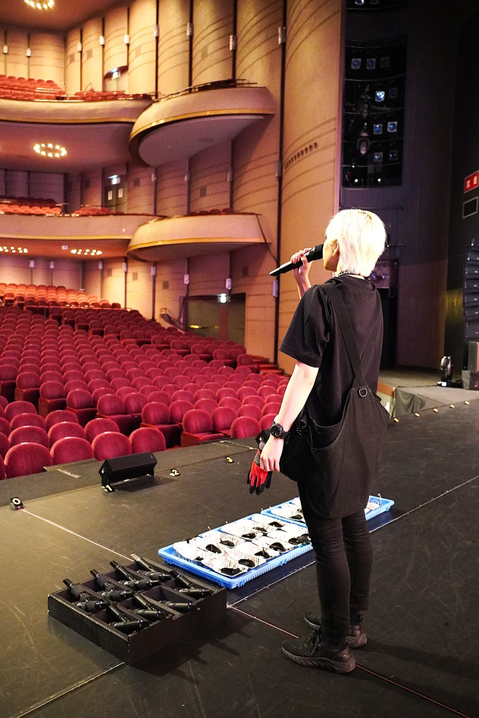 Microphone tests before rehearsals